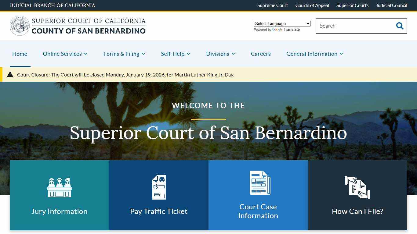 Home | Superior Court of California | County of San Bernardino